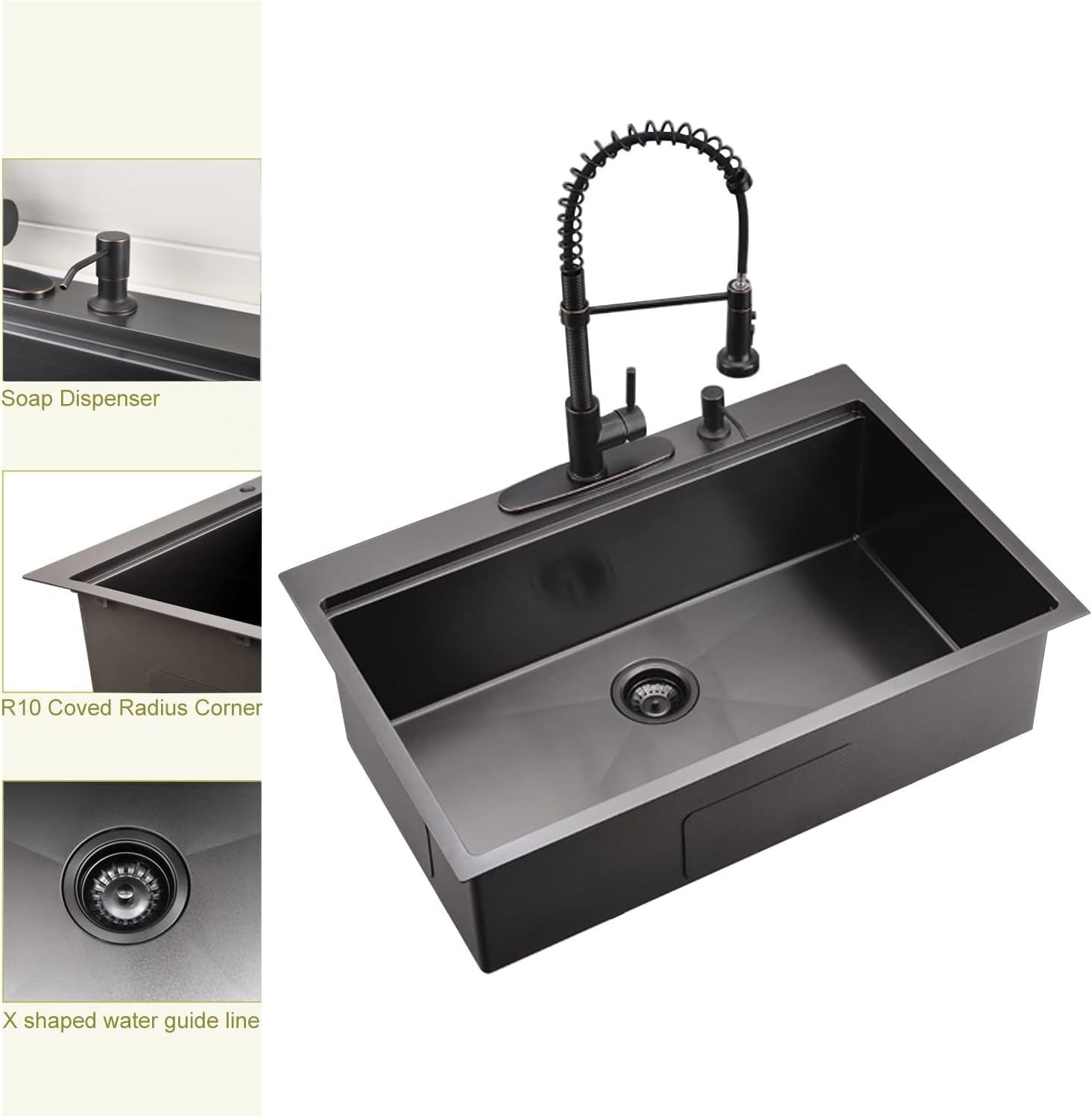 Stainless Steel Sink, Black